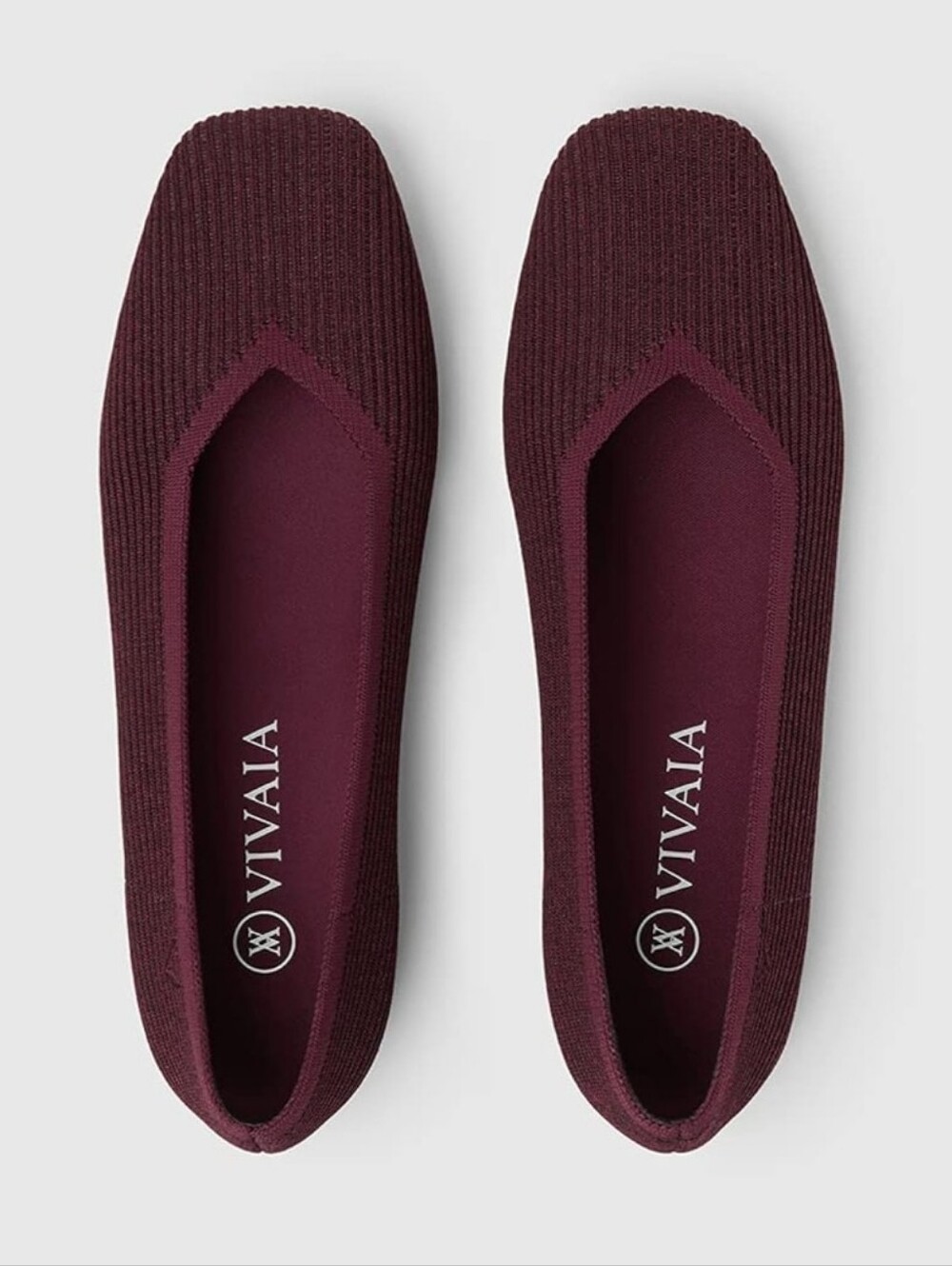 VIVAIA MARGOT SQUARE TOE KNIT BALLET FLATS BURGUNDY SPARKLE SZ 40.5 (US 9-9.5)